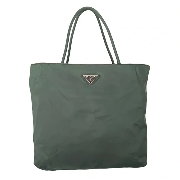 Prada | Bags | Prada Green Tessuto City Triangle Logo Nylon